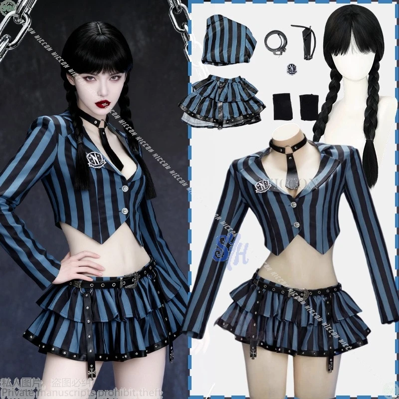

2025 Halloween Anime Party New Costume Cosplay Bones Hollowed Out Dark Gothic Dress Sexy Black Slit Bell Sleeve Horror Lolita