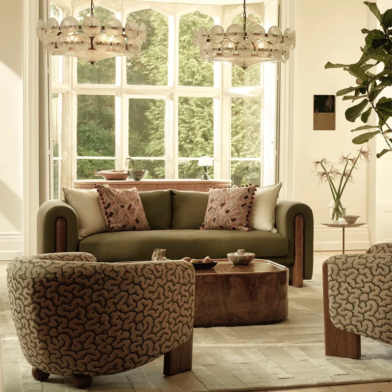 طقم أريكة غرفة المعيشة الفاخرة مجموعة أثاث حديث أريكة منزلية #2