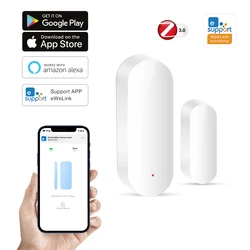 Zigbee Smart Door Window Sensor Smart Home rilevatori aperti/chiusi EWeLink App Control allarme di sicurezza funziona con Alexa Google Home