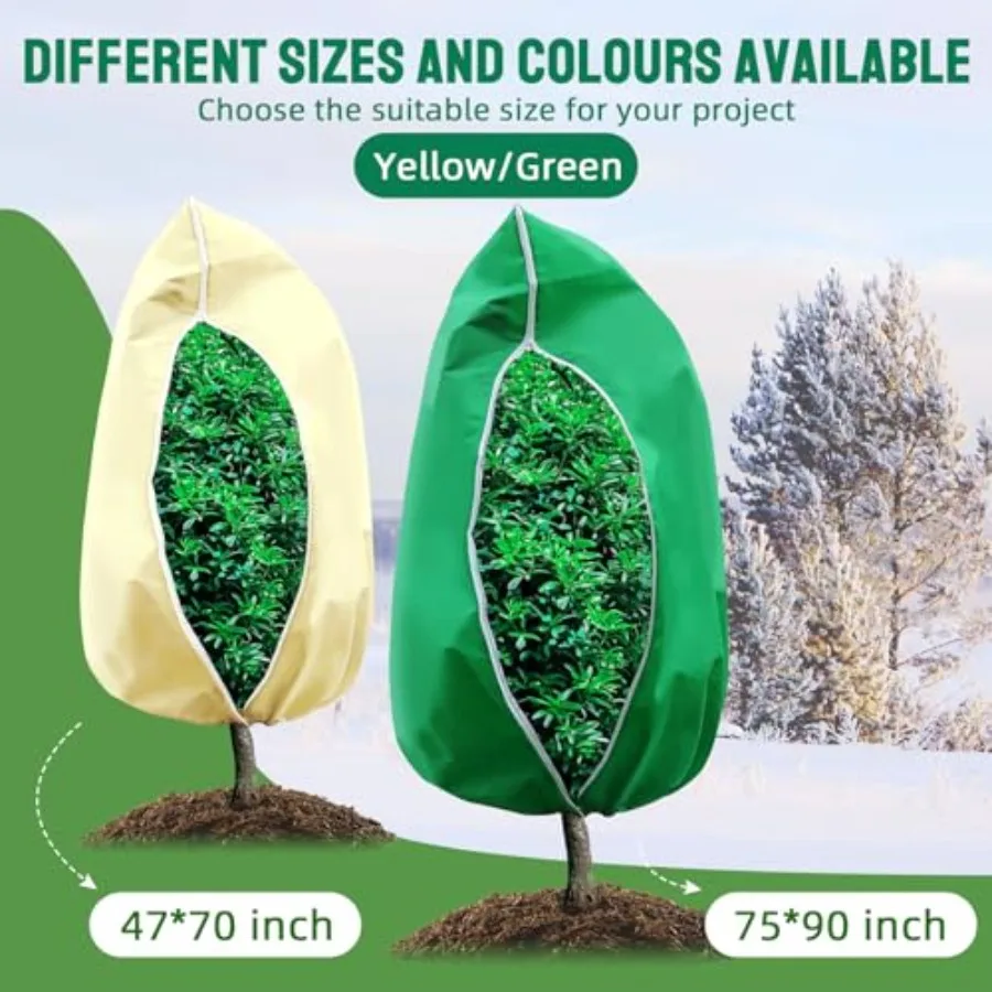 عبوتان من أغطية النباتات للاستخدام الخارجي مع حماية من التجميد ومقاومة الصقيع مقاس 75 بوصة × 90 بوصة مقاس 2.47 أونصة ياردة الوزن قابل للتعديل Z