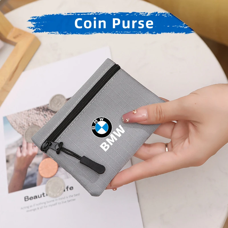 Zipper Purse Car Logo Key Case Coin Storage Bag Mini Wallet For BMW E46 E90 E60 F10 E39 F30 F10 E36 E87 E90 E70 E91 E30 G30 G20