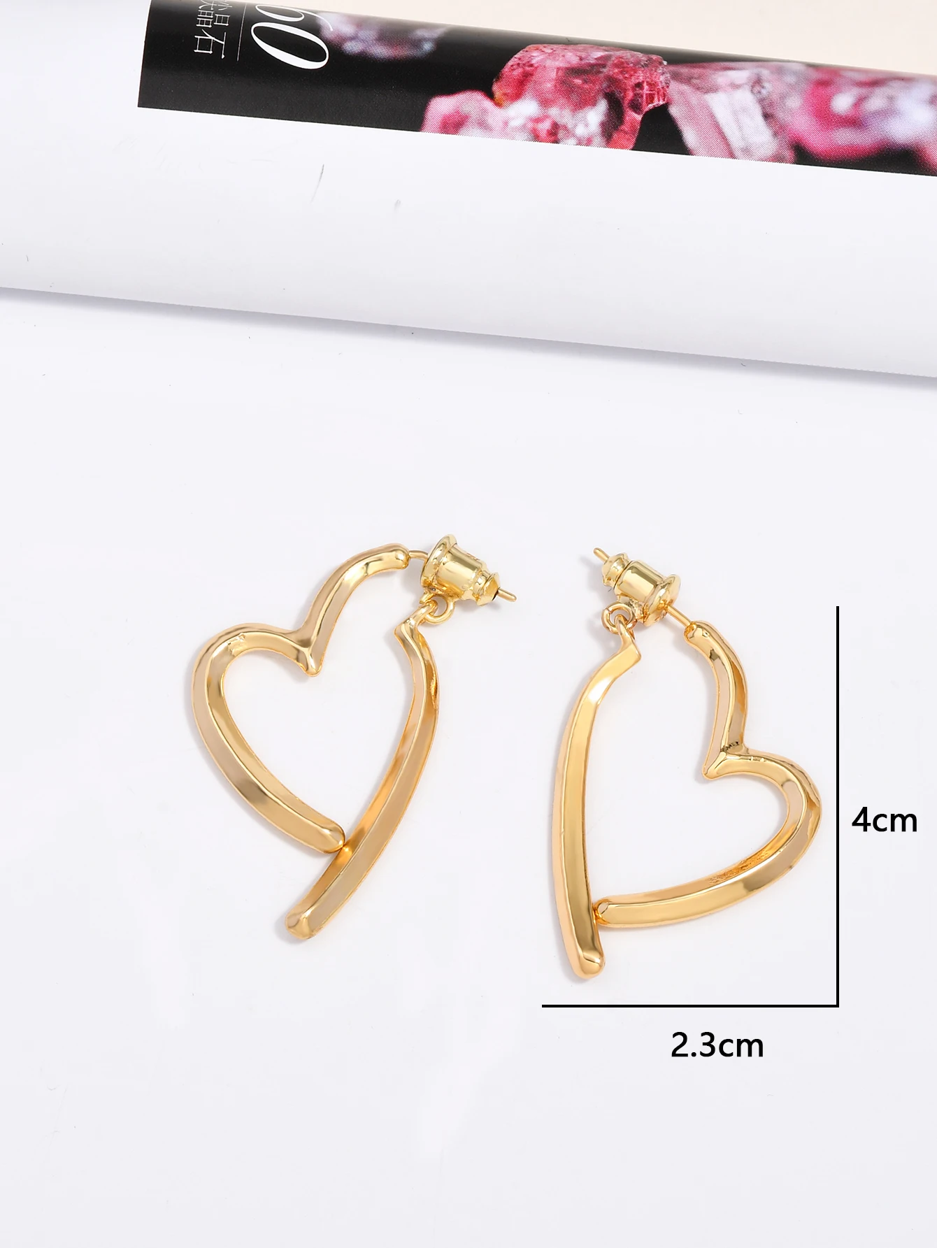 1 زوج من الفرنسية الربط اثنين ارتداء الحب الأقراط المتقدمة المتخصصة تصميم الرياح الباردة مزاجه مائة مطابقة الأقراط