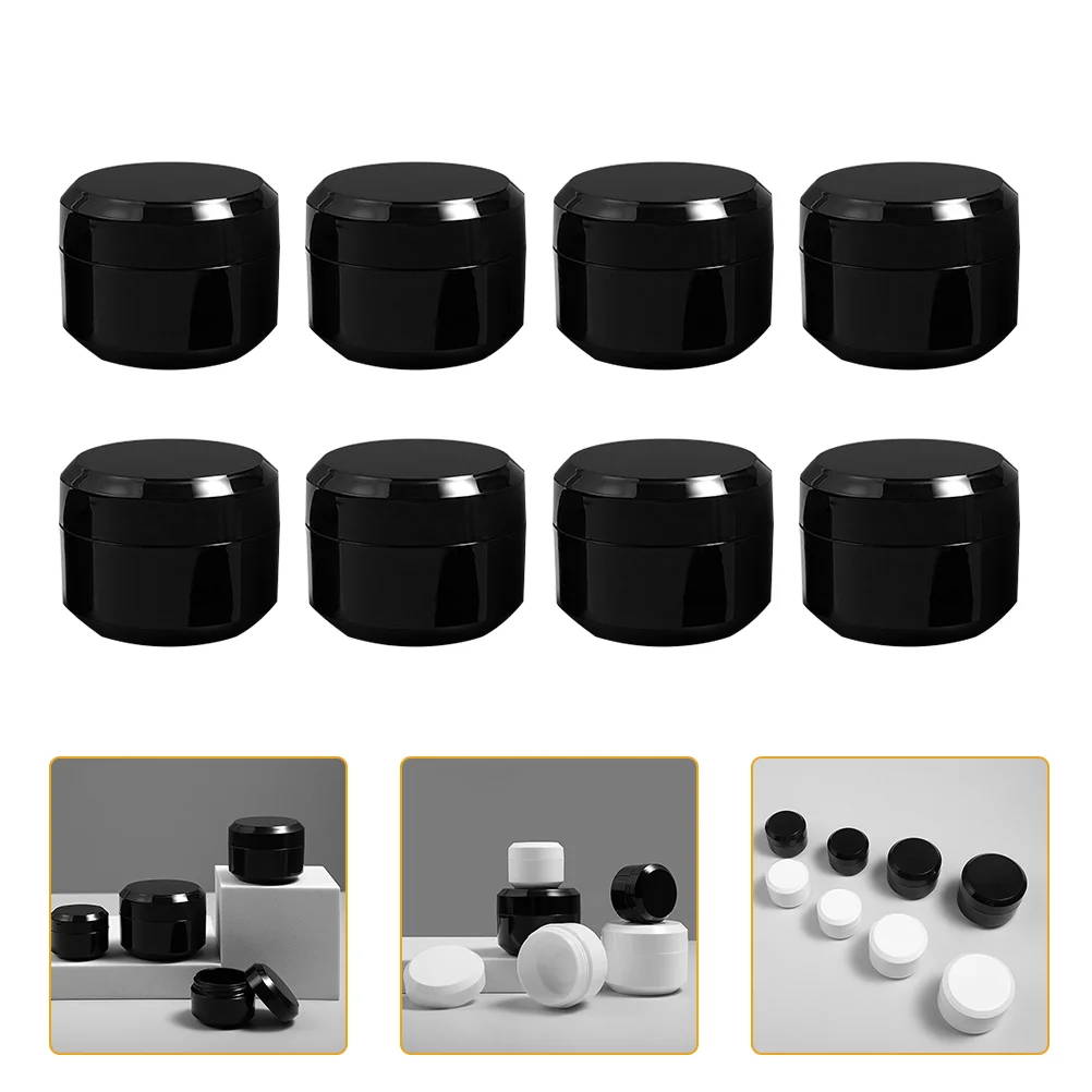 8 Pcs Angled Cream Jar Refillable Face Container Round Sample Holder Nail Polish Pp Sub Multipurpose Empty Bottle Travel