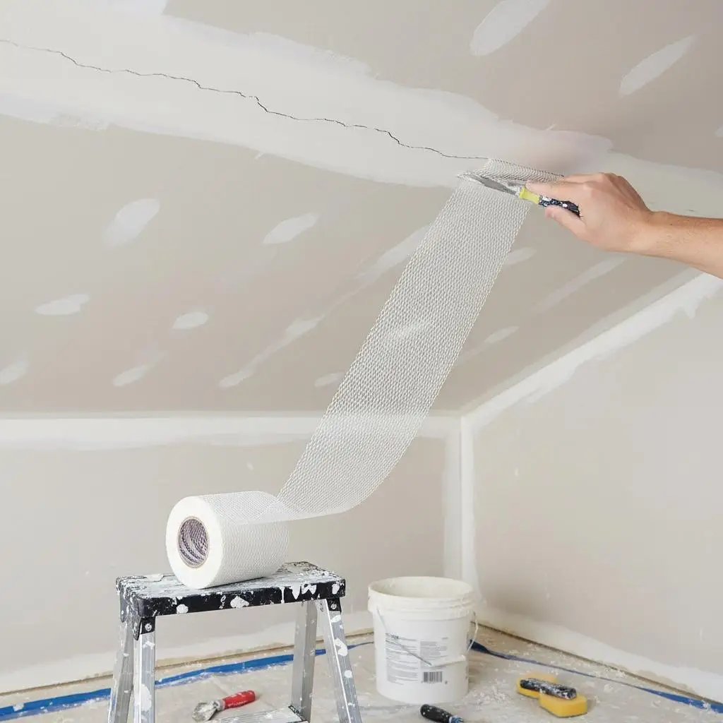 

Self-Adhesive Fiberglass Netting 5.91 inch x 98.43 ft For Sheetrock Jointing Ceiling Patching Wall Repairing, 12 Rolls High S