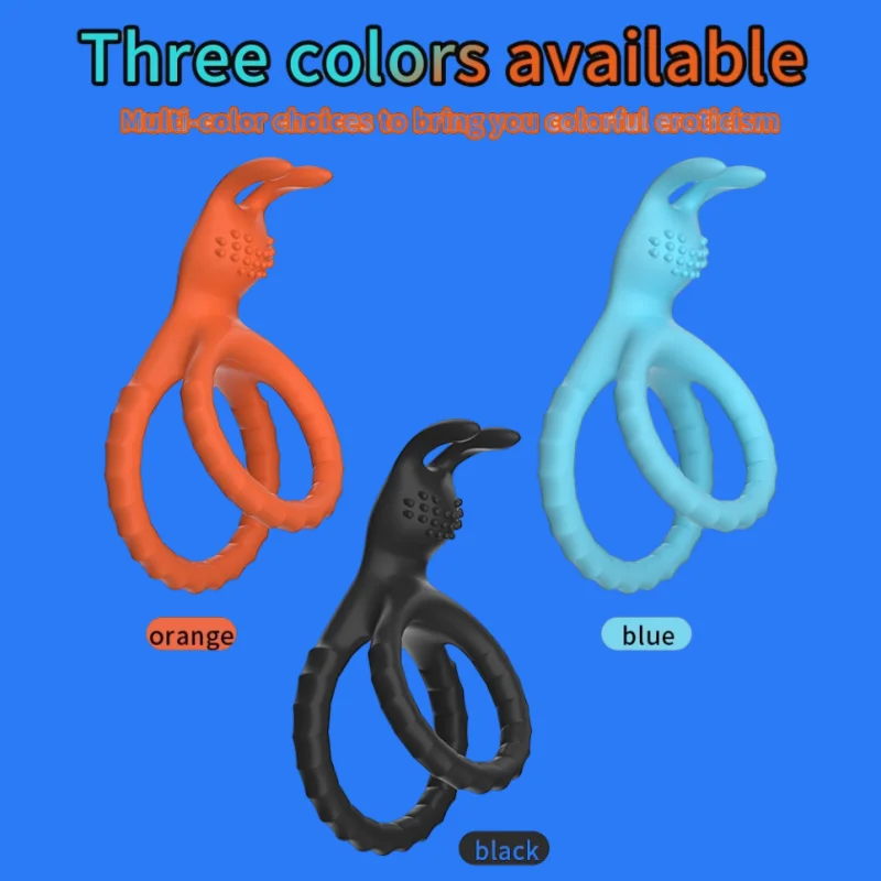 2 In 1 Silicone Penis Ring Cock Ring Clitoral Stimulator Stamina Trainer Endurance Control Sex Toy for Couples