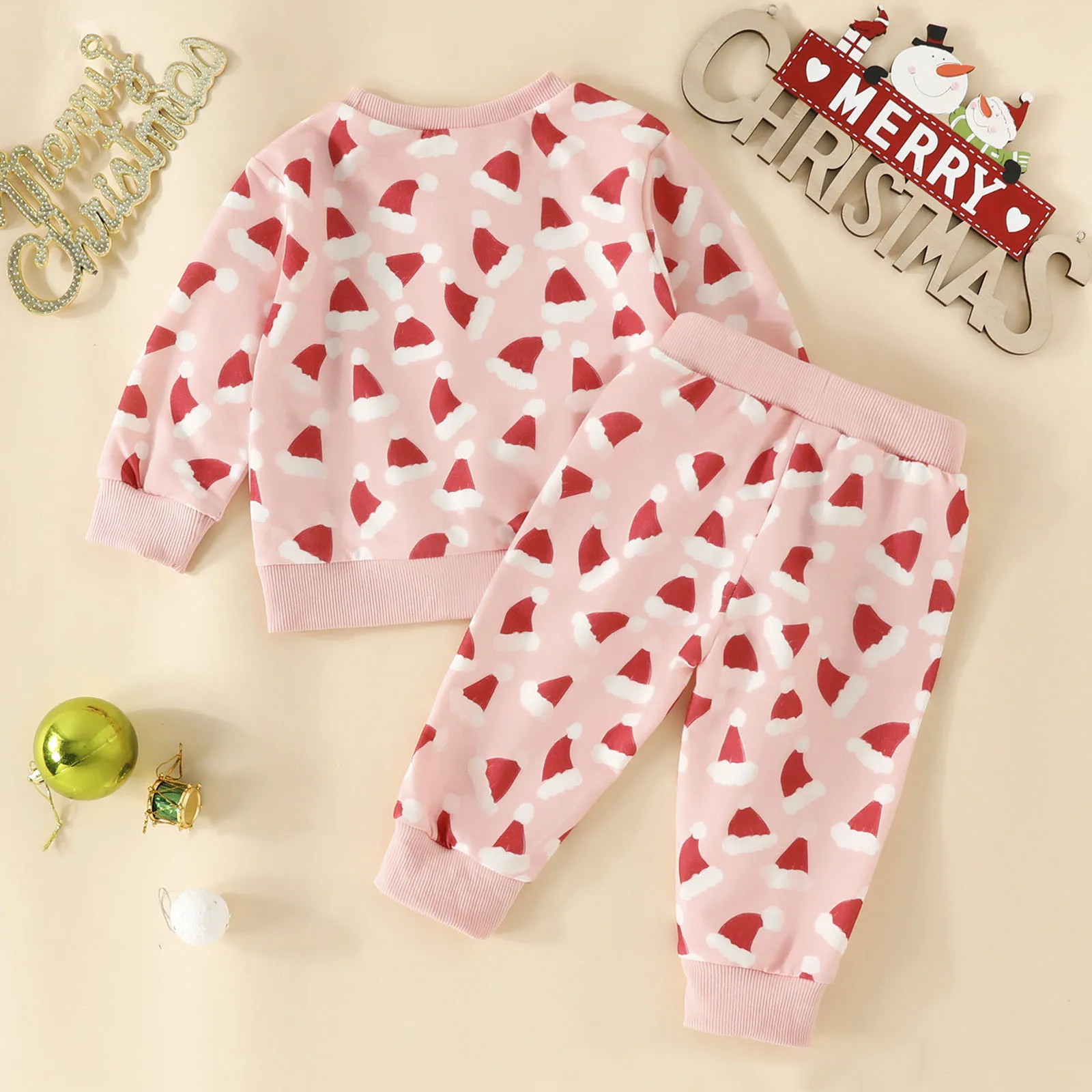 

Christmas Newborn Kids Warm Clothing Set Long Sleeve Xmas Trees Printed Top and Comfy Pants Casual Clothes Baby Xmas Home Suit