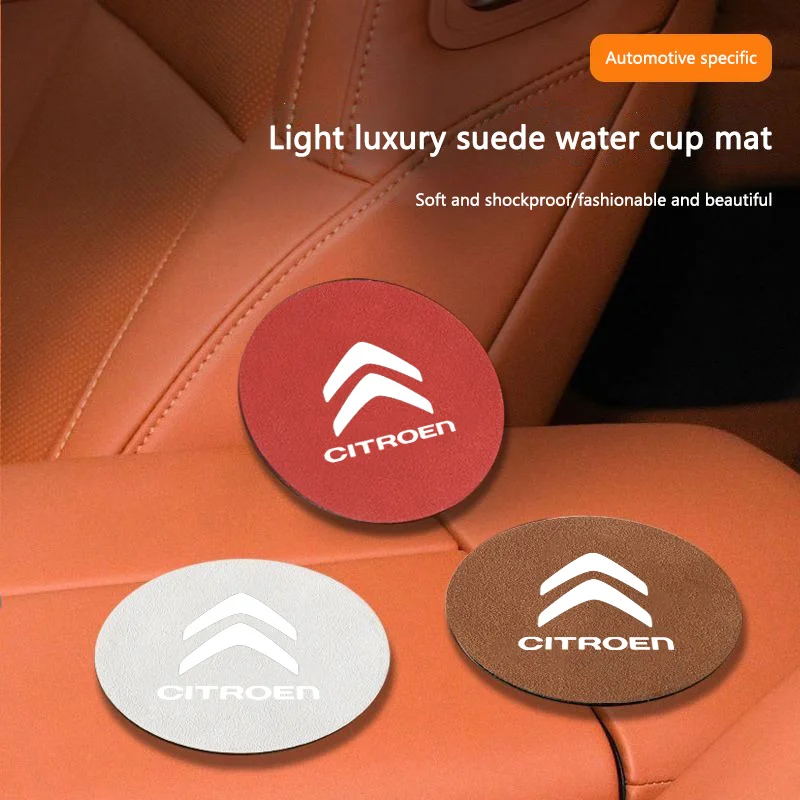 2Pcs Car Anti Slip Mat Coaster Water Cup For Citroen C4 C3 C5 Aircross C1 C CROSSER Berlingo C Elysee C6 C2 Picasso Jumpy VTS C2