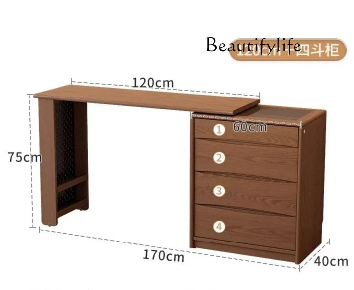 X All Solid Wood Chest Dresser Integrated Modern Simple Corner Bedroom Makeup Table