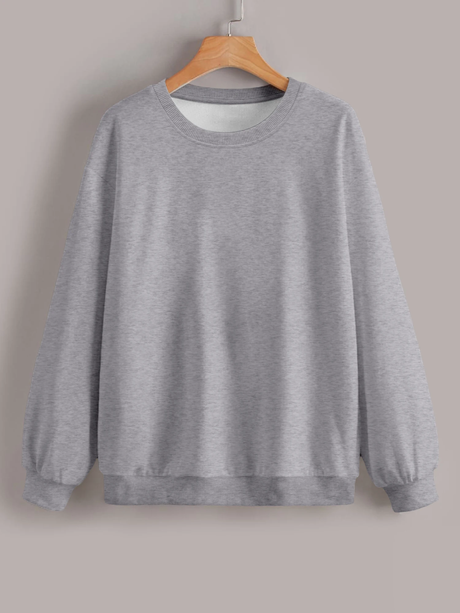 Bonbonfarbener, einfarbiger Langarmpullover aus weichem und hautfreundlichem Stoff, ein modisches Must-Have für alle Jahreszeiten