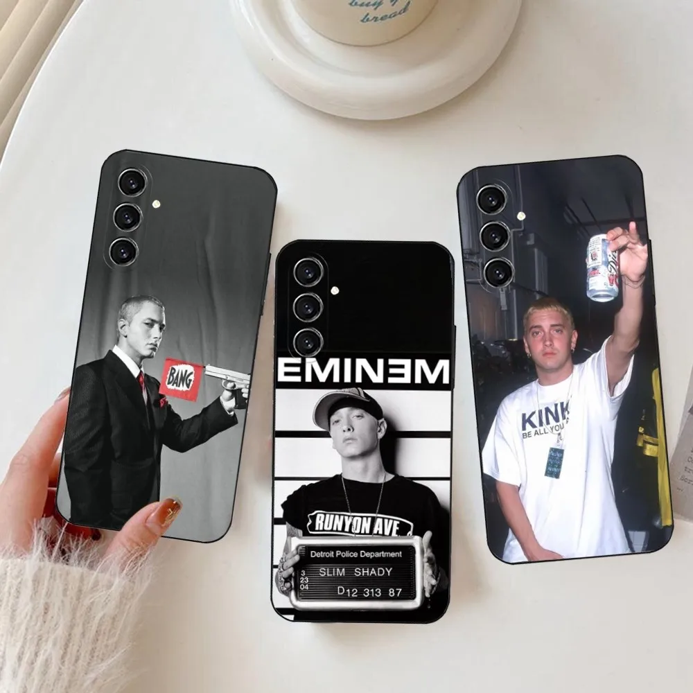 Singer E-Eminem  Case For Samsung S24,23,22,30,21,10,9,Ultra,Plus,Lite,FE,Soft Silicone Black Cover