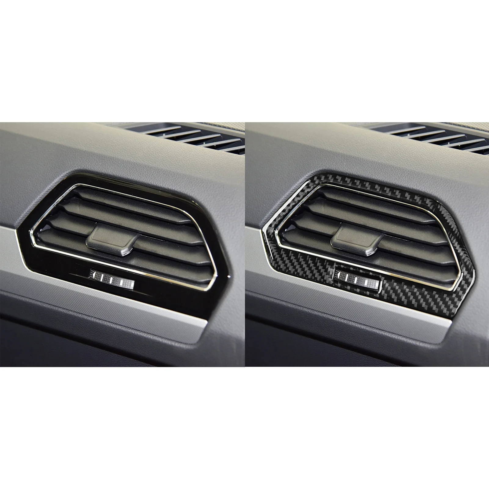 Car Accessories Carbon Fiber Sides AC Air Conditioner Vent Cover Trim Sticker Modification For Volkswagen Tiguan L 2019—2021 - view 5