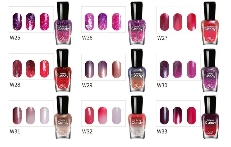 Thermal Nail Polish Temperature Color Changing Water-based Nail Varnish Shimmer Nail Lacquer Long Lating Quick Drying