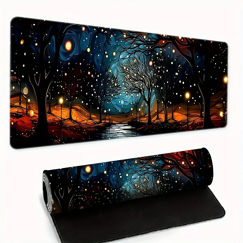 

The landscape painting design mouse pad is made of rubber, durable and washable, and is a high-quality computer game accessory
