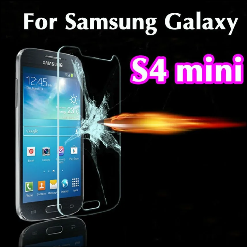 0.3mm Tempered Glass Screen Protector Protective Film On For Samsung Galaxy S4 Mini screen protector pelicula de vidro Guard