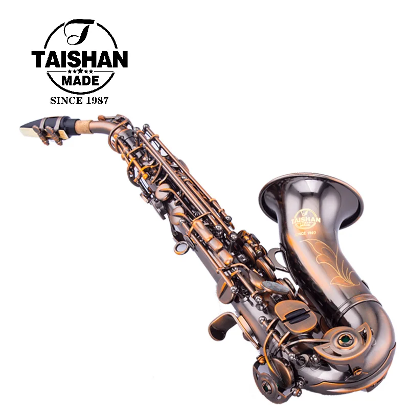 Professional Deep Antique Copper Curved Soprano Saxophone Woodwind Instrument For Professional For Sale