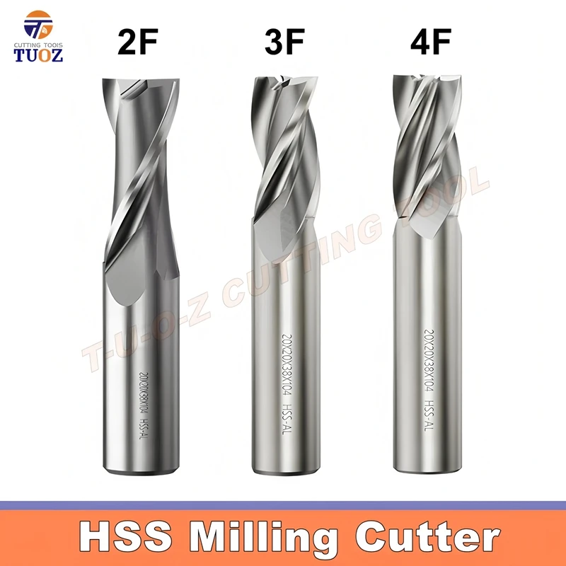 

Фрезы концевые TUOZ HSS для обработки металла, D1-32 мм, 2, 3, 4 зуба, для обработки нержавеющей стали, алюминия, меди