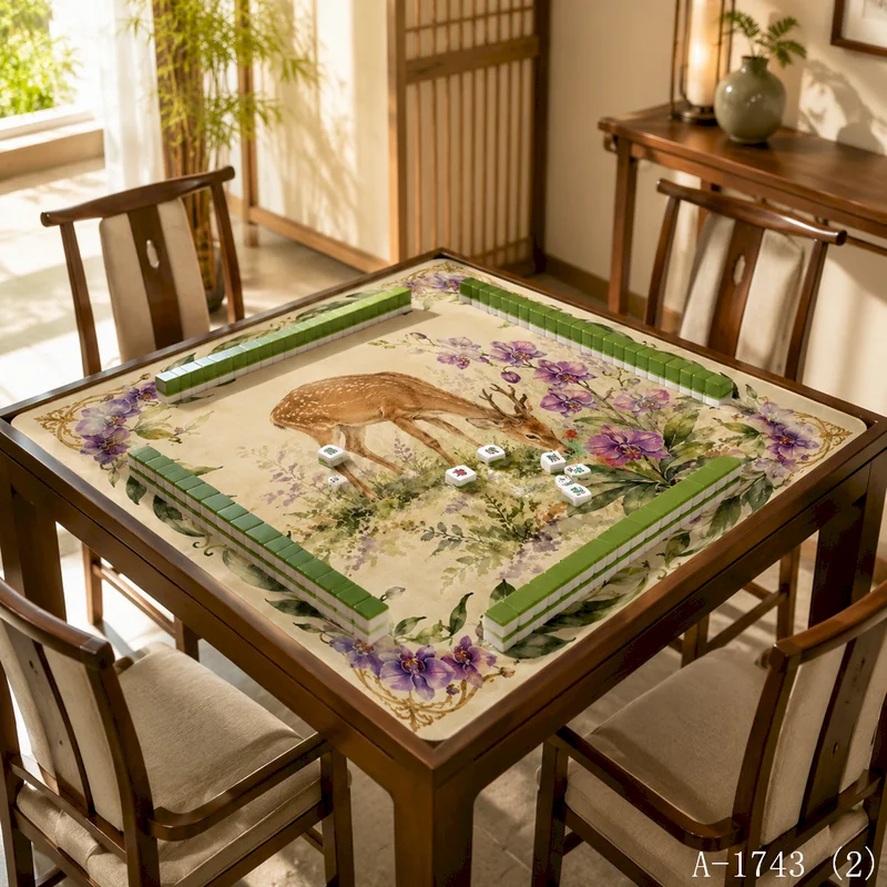 VIKAMA Animal Printed Mahjong Table Mat Anti slip Silent Square Game Table Protective Mat Game Entertainment Home Decoration