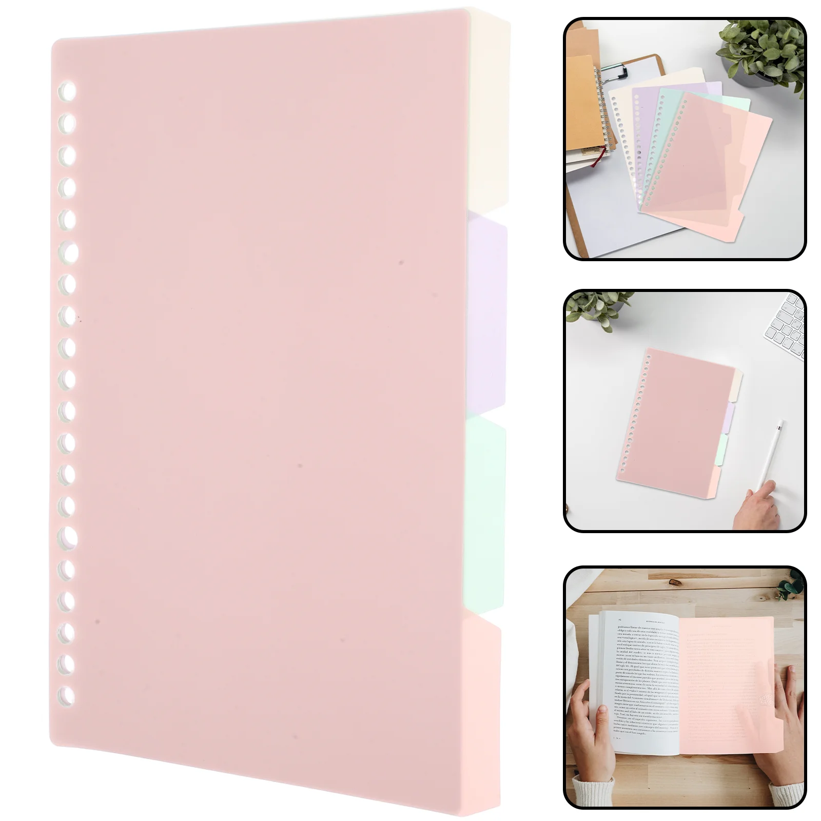 Buku Loose-leaf terpisah di dalam halaman Notebook Binder Index Dividers kantor