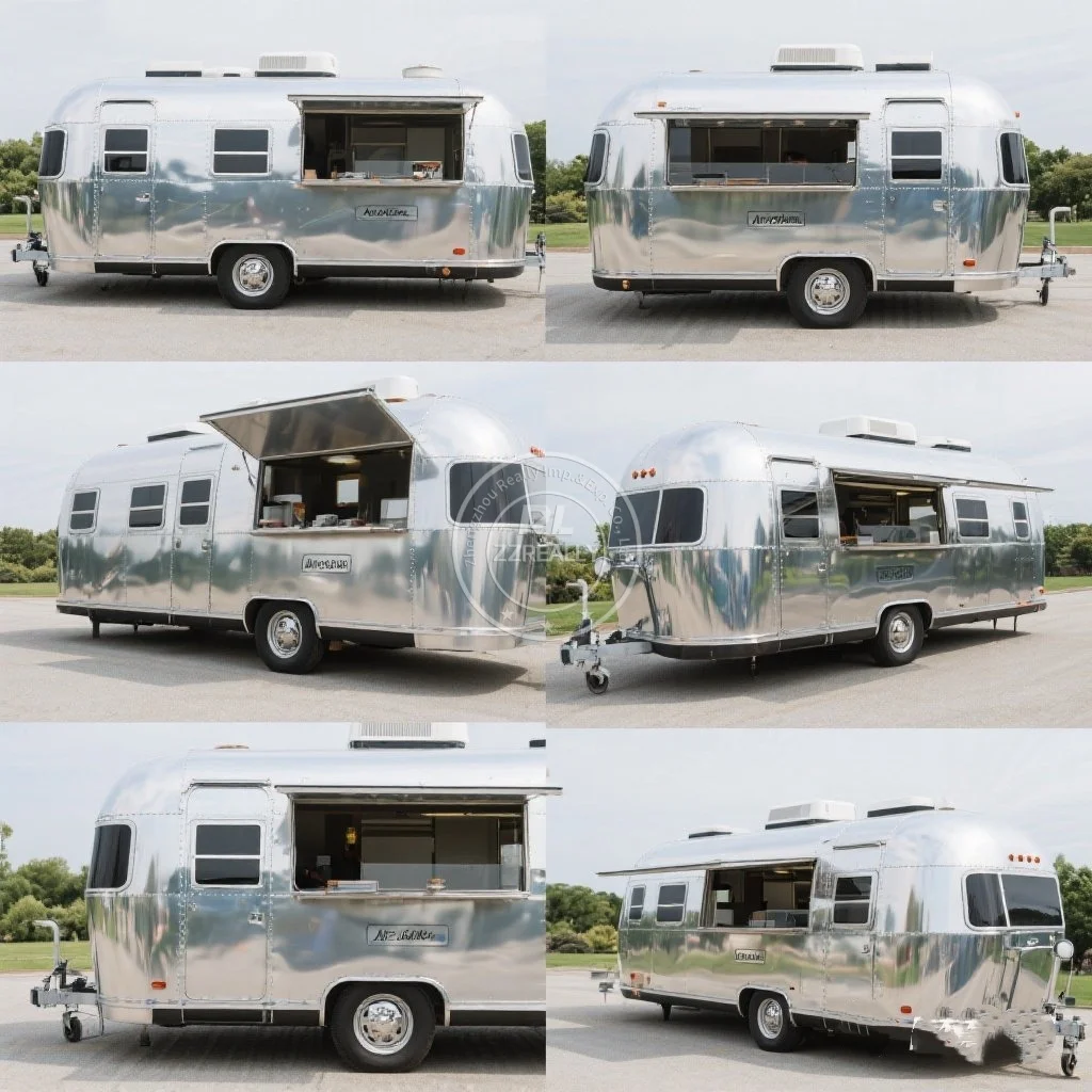 

Customized Luxury Stainless Steel Mobile Food Truck Fully Equipped Mobile Kitchen Food Trailer for Sale