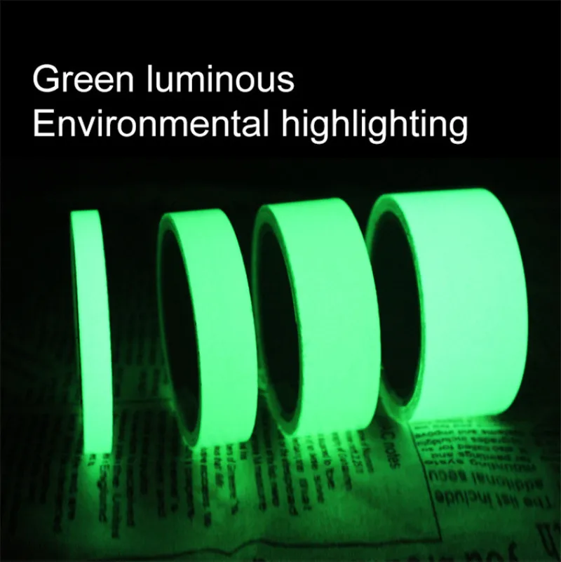 Green/Blue Glow In The Dark Tape 3m-10m Self Adhesive Luminous Tape DIY Fluorescent Sticker Warning Security Stage Decoration