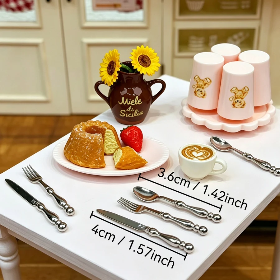 3PCS miniature tableware set is suitable for dollhouse tabletop decor, furniture accents,and collectible displays,for ages 14+.