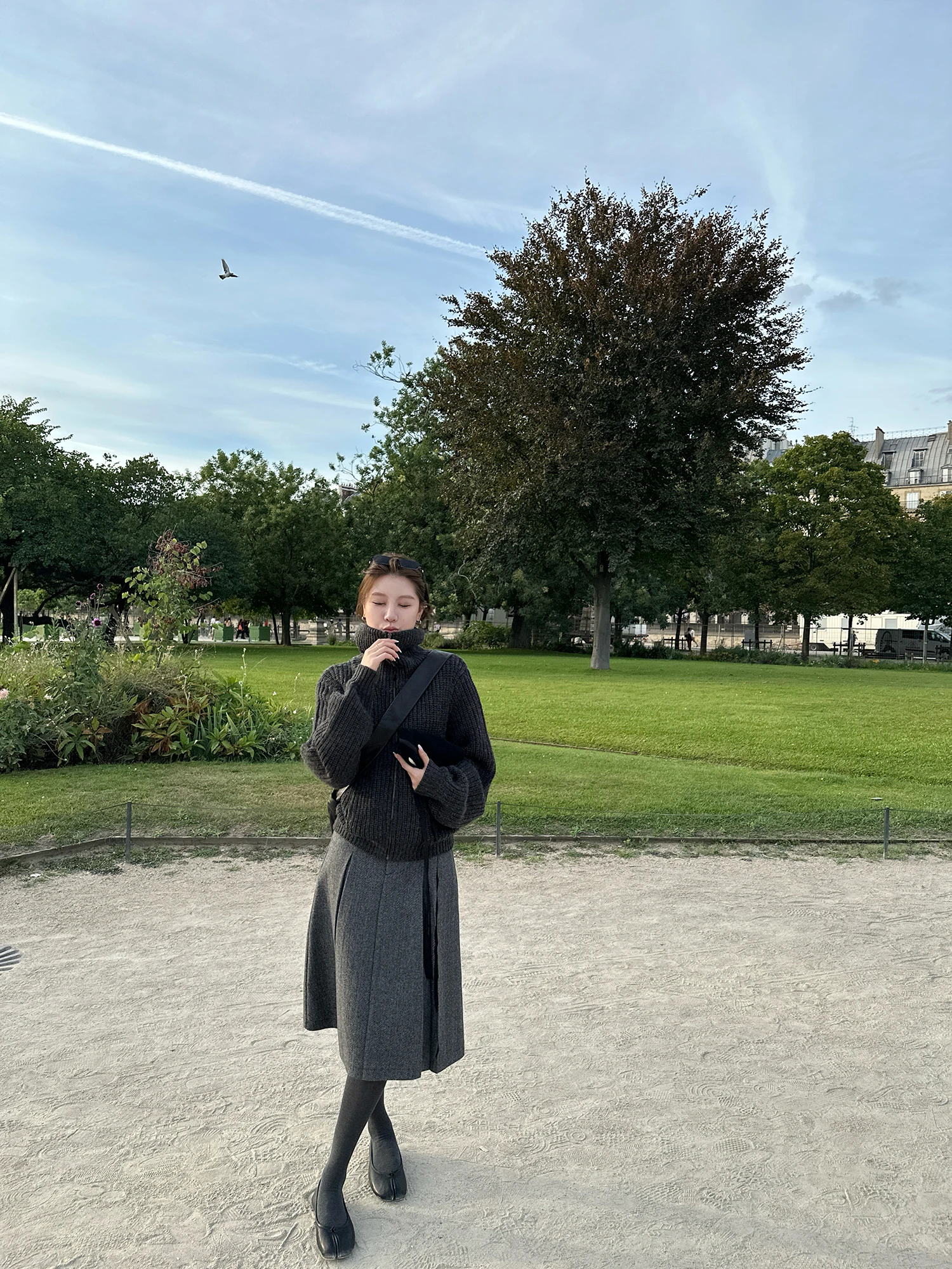 

Dibaoxi Woolen Plaid A-Line Pleated Skirt Women's Autumn Winter Casual Midi Length f Body Skirt Commute Simple Sle