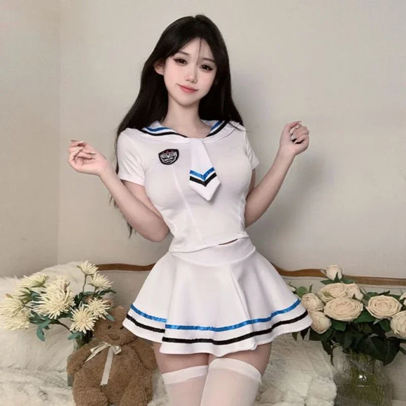 Sexy jk Seemann Uniform Cosplay Dienst mädchen Outfits Fußball Baby Cheerleading Kleid Kostüm Rollenspiel Nachtwäsche Mädchen Unterwäsche Club