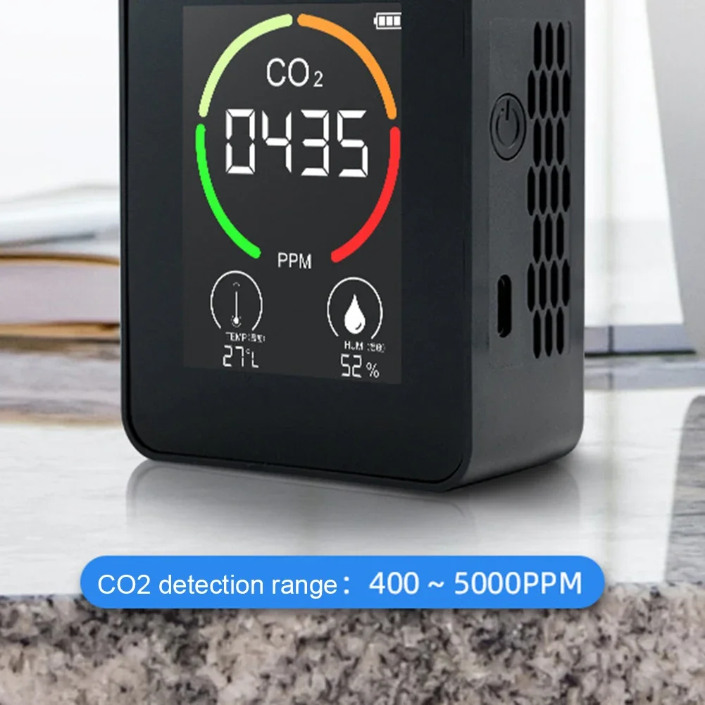 Sensor Air Quality Monitor 3 in 1 Sensor Co2 Meter Temperature and Humidity Detector with LED Display Alarm Clock Smart Life