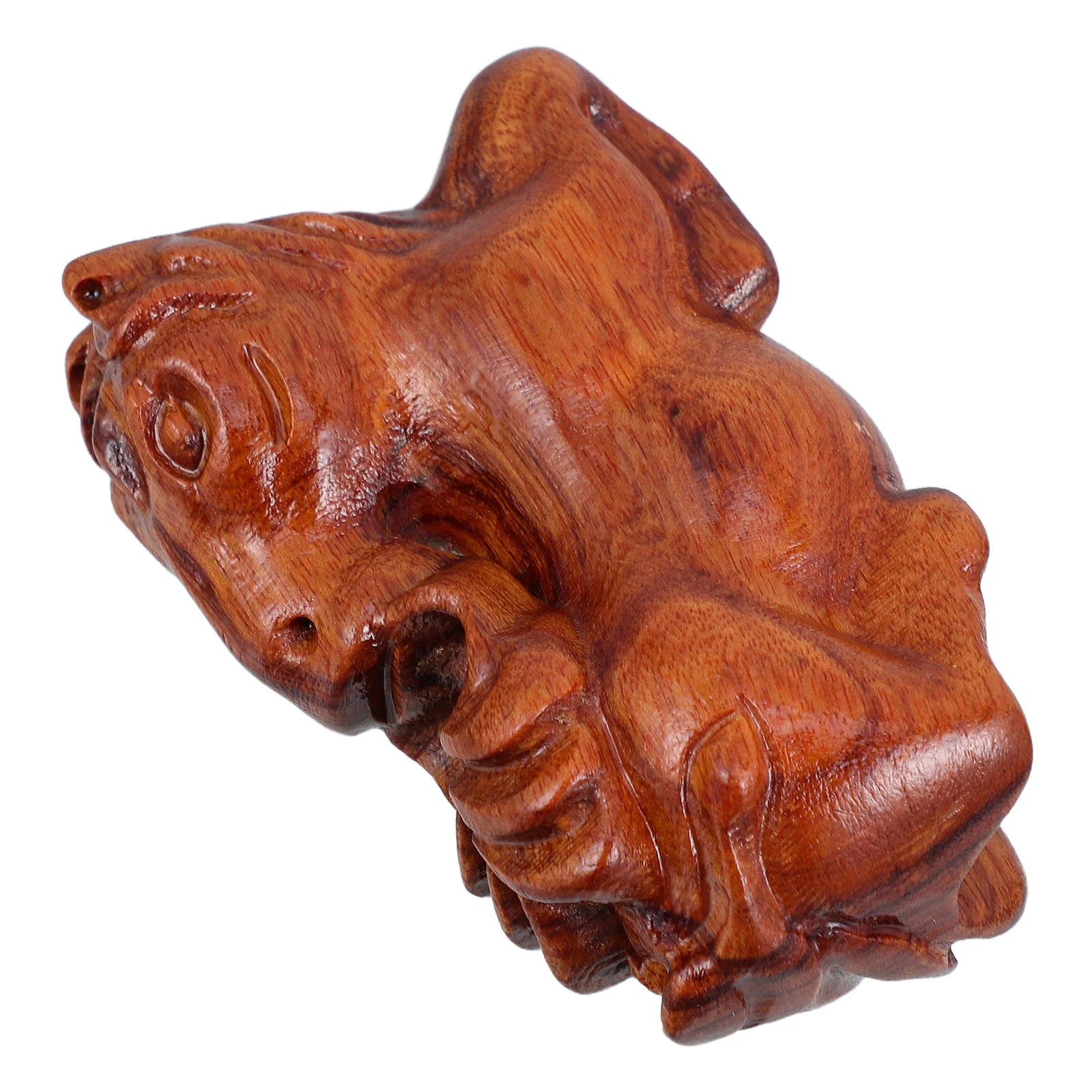 

Hand Sculpture Wooden Horse Statue Carved Huanghua Pear Chinese Zodiac Decorative Figurine Brown Desktop Decoration