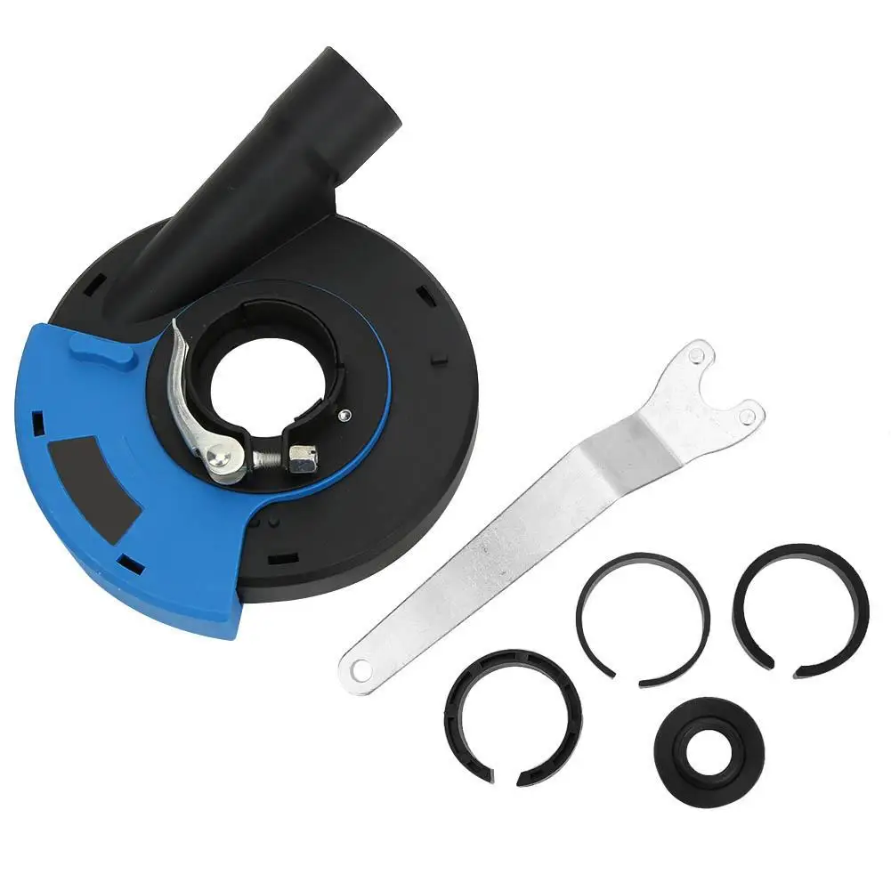 

5in Dust Shroud for Angle Grinders - Blue & Black Protective Cover - PC Plastic & Metal Grinding Accessories