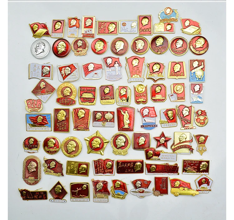 Imagem -03 - Coleção Vermelha do Presidente Mao Zedong Emblema Comemorativo da Revolução Cultural 120 Pcs