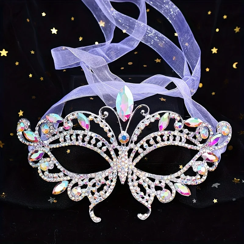 Fashion Luxury Rhinestone Masquerade Mask Eye Masks Venetian Costume Prom Party Half Face Mask Costume Props image 2
