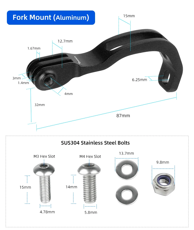 Scheinwerferhalterung Passend für Trek Bontrager Ion Pro, Kompatibel mit GoPro-Kamera, Fahrradlenker-Vorbau-Gabel-Helmhalterung – Detail 8