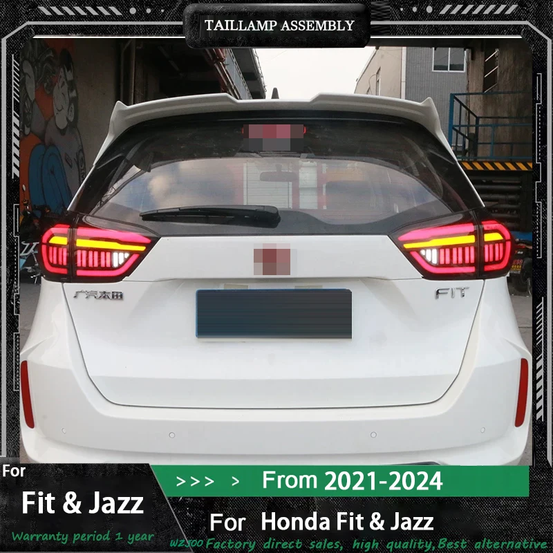 

2PC Car Tail Light Assembly For Honda FIT JAZZ 2020-2024 LED Flowing Water Flicker Plug and Play Tail Lamps Brake Fog Taillights