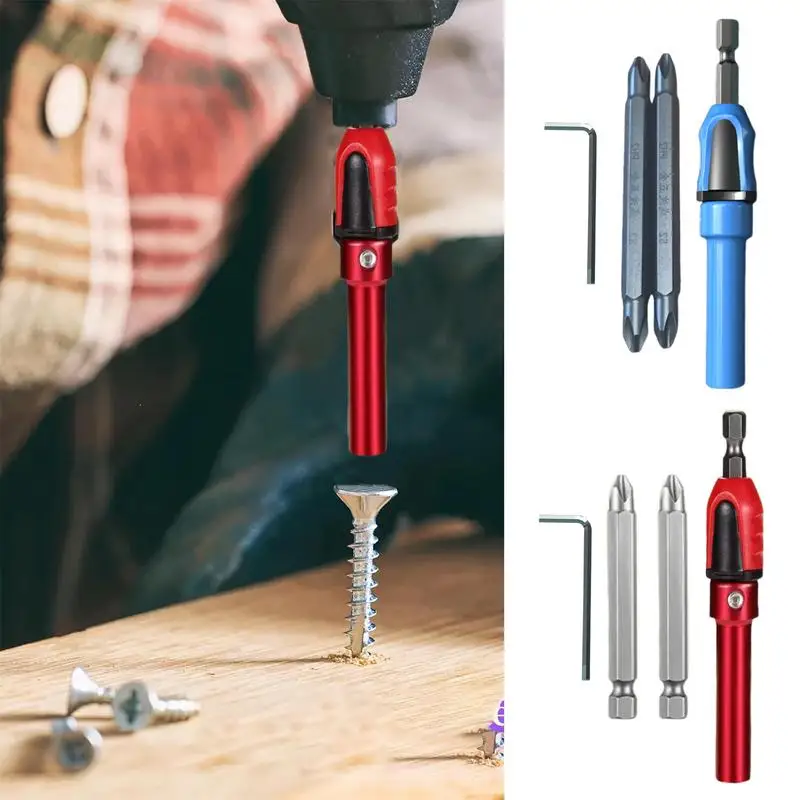 Screwdriver Bit Holder Aluminum Alloy Precise Drill Bit Holder Extend Socket Drill Bit Holder Screwdriver Bit Holder Set For