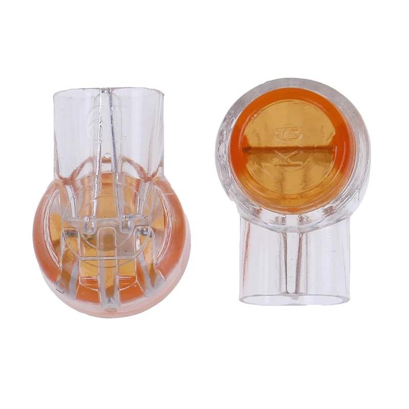 200pcs Plastic K1 2 Port Gel Fittings UY Wire Connectors Clear Orange for Outdoor or Humid Indoor Locations