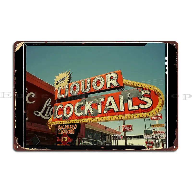 Las Vegas Neon Sign In Kodachrome Metal Plaque Poster Home Rusty Create Garage Custom Tin Sign Poster