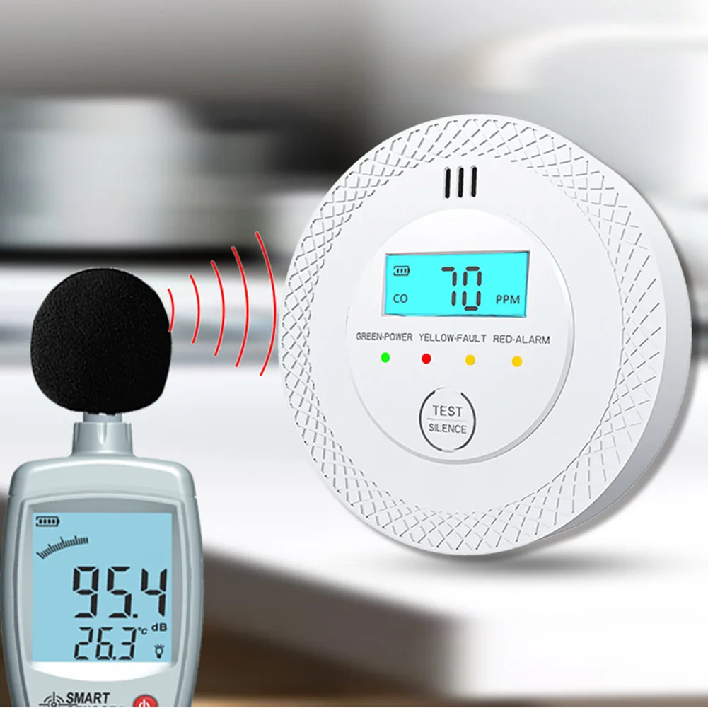 CO Alarm Sensor 85dB High Sensitive Warning Smoke and Carbon Monoxide Detector Alarm with LEDs Battery Powered for Home Depot