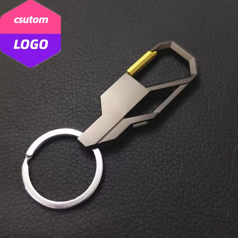 High-end Custom Name Logo Metal Keychain for Men and Women Laser Engraved Car Number Key Chain Ring Personalize Keyring Gift