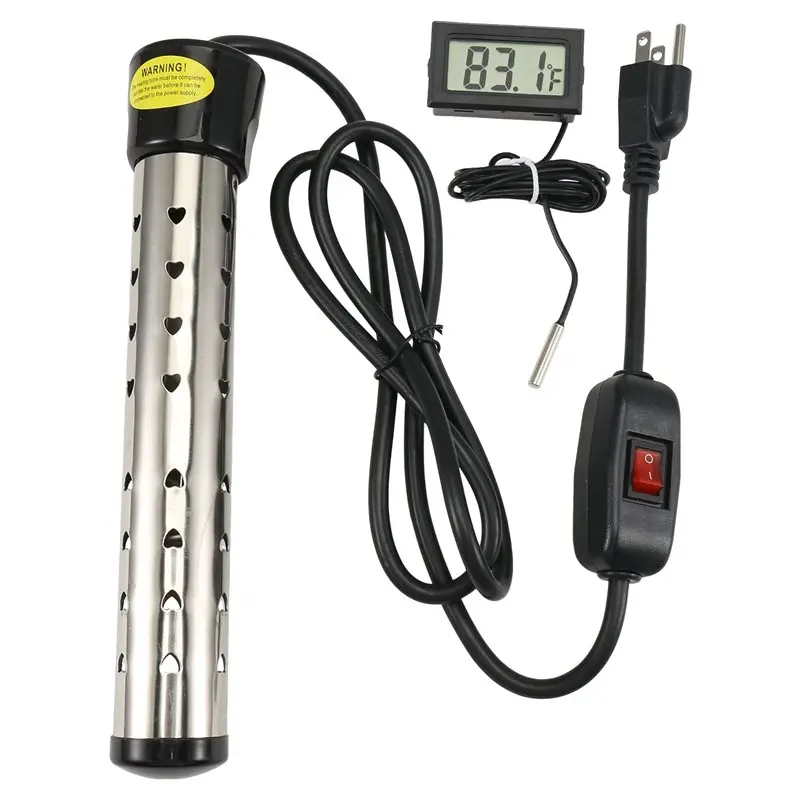 A76G-Immersion Water Heater,1500W Pool Heater With Switch Control,Bathtub Heater With Intelligent Temperature Control Us Plug