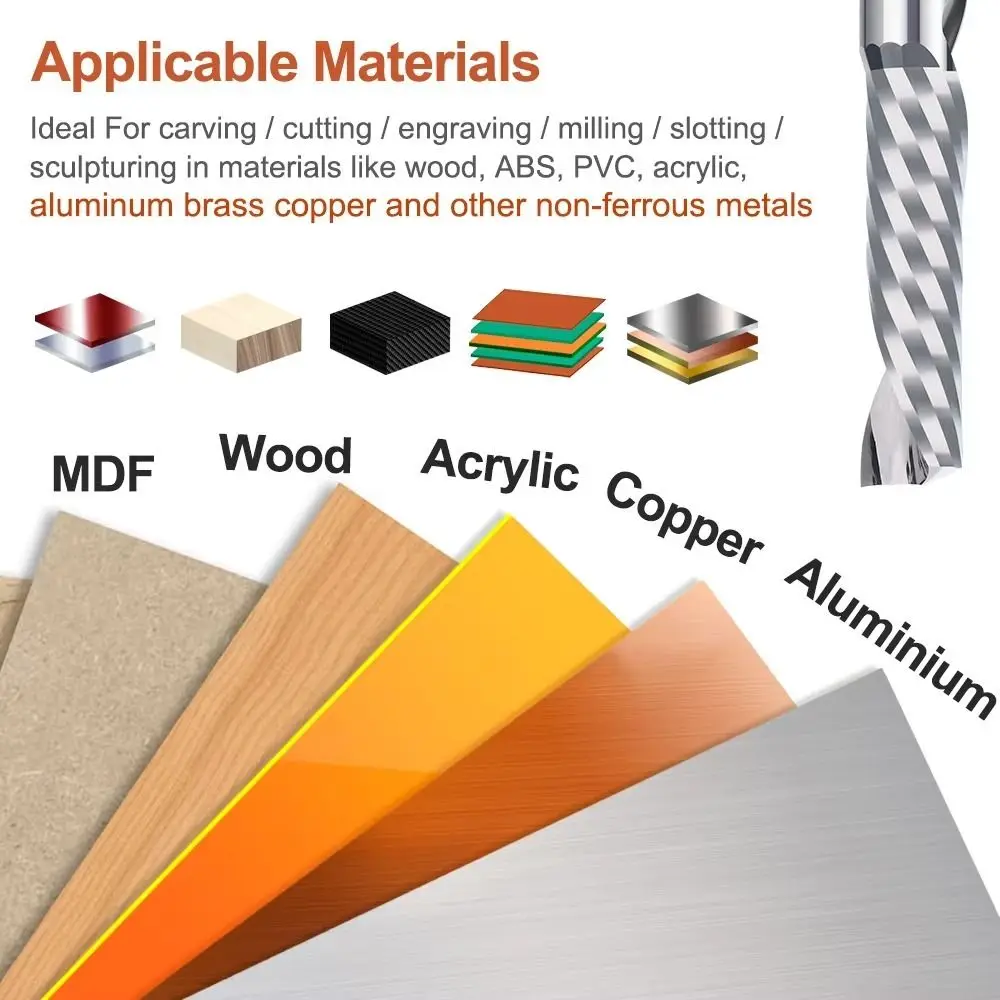 

Новая однофлейтовая фреза, твердосплавная концевая фреза с хвостовиком 3,175/4/6 мм, фреза с ЧПУ