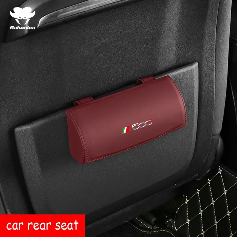 Car Glasses Box Car Sun Visor Bill Glasses Holder Glasses Storage Box Fiat 500 500C 500L 500X Leather Auto Interior Accessories