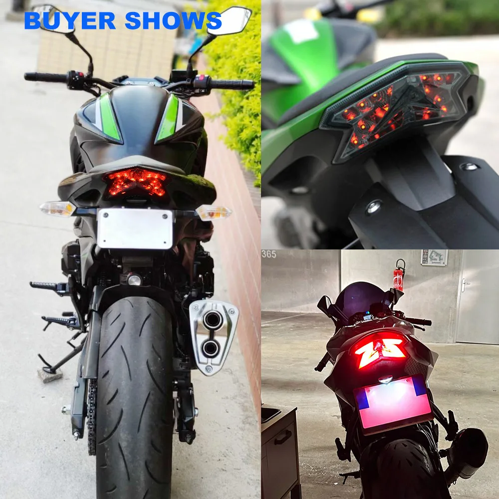 Motorcycle LED Tail Light Rear Running Turn Signal Brake Integrated Lamp For Kawasaki Z800 Ninja ZX6R 2013-2016 Z125 2013-2022