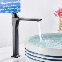 Rozin Basin Faucets Matte Black Bathroom Faucet Hot and Cold Water Basin Mixer Tap Chrome Brass Toilet Sink Water Crane