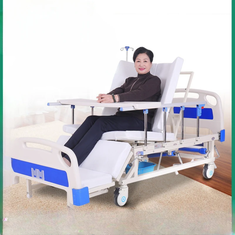 Paralysis medical care, home hospital bed, stool hole, paralysis, turning over medical bed, manual lifting