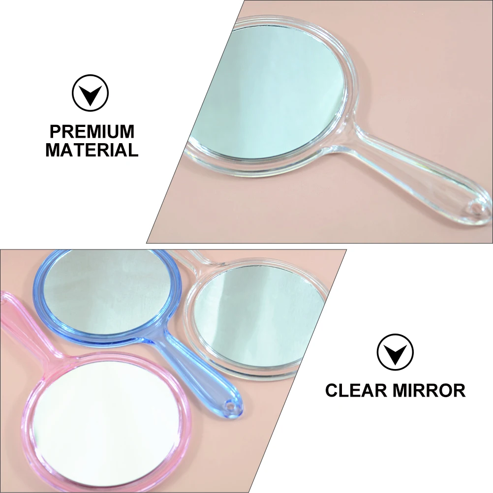 Espejo de maquillaje de calidad superior, espejo de mano transparente, ligero, portátil, diseño elegante para mujer, hogar, viaje, belleza, 2 uds.