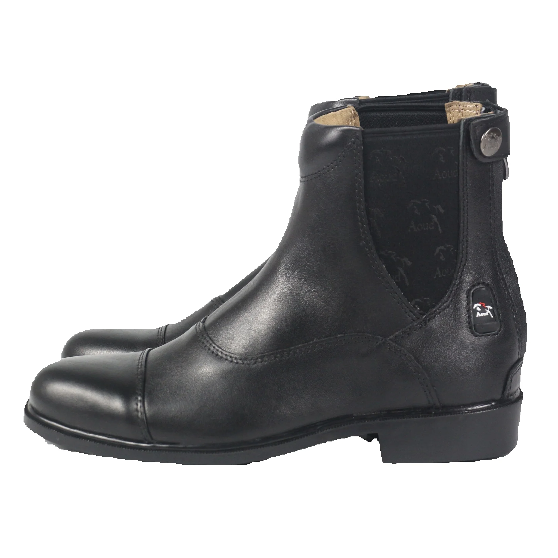 Aoud Saddley-botas equestres de couro para homens e mulheres, botas de equitação de alta qualidade, zíper traseiro