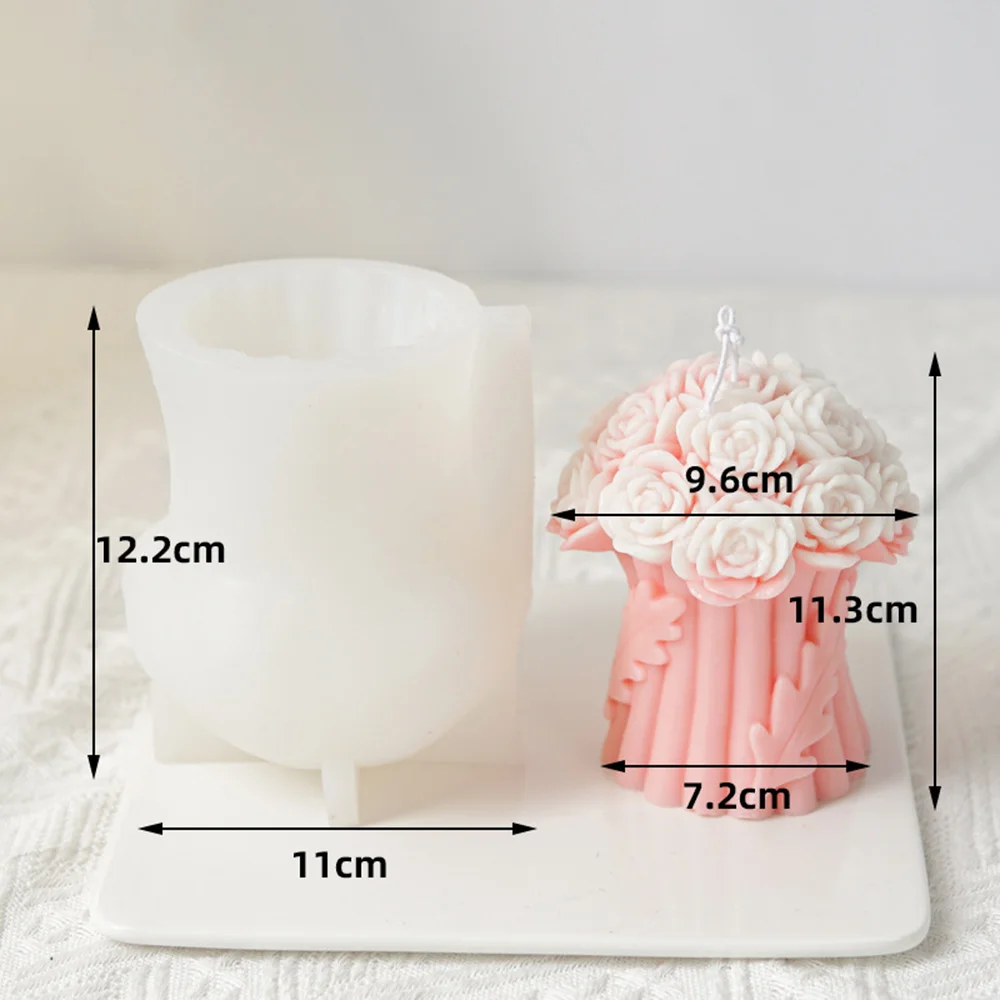 Large Sized Rose Molds Bouquet Flower Basket Cake Mold Collection Candle Gypsum Soap Resin Decorative Crafts Finding