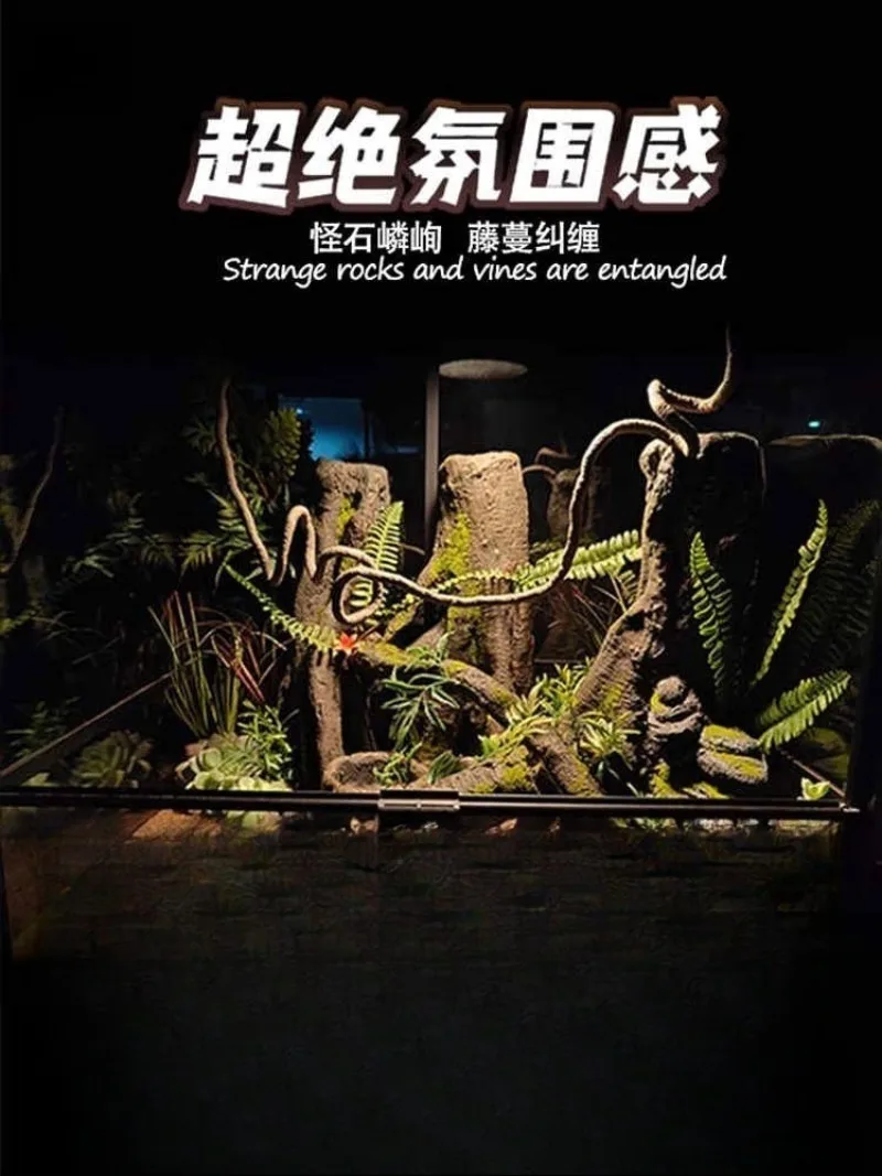 45 * 60 or 60 * 60 palace guard lizard frog climbing pet feeding box tank stake rainforest background landscaping board