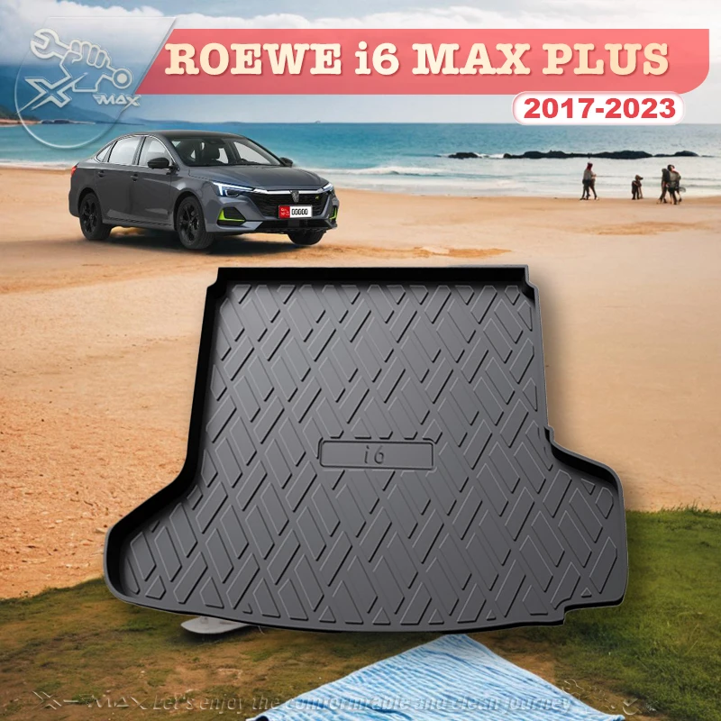 For ROEWE i6 MAX PLUS 2017-2023 TPE Custom Fit Car Trunk Mat All Season Black Cargo Mat 3D Shaped Laser Measured Trunk Liners